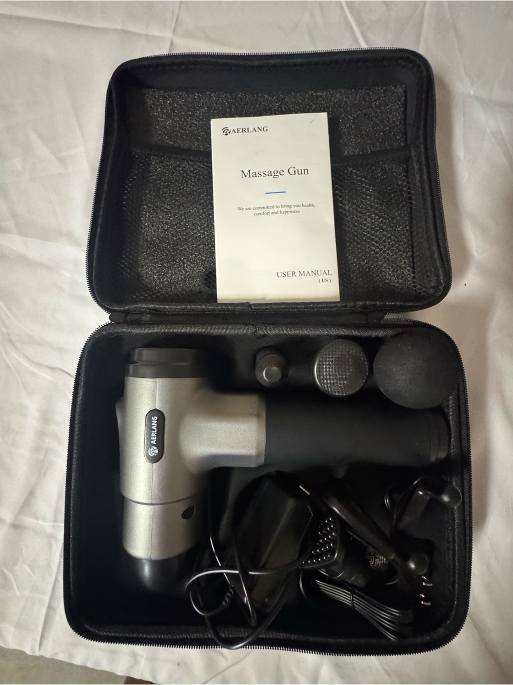 Silver & Black Percussion Massage Gun - Portable Recovery Tool